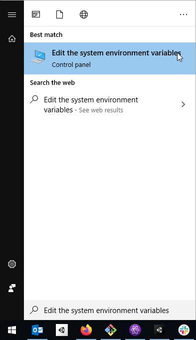 Search for environment variables